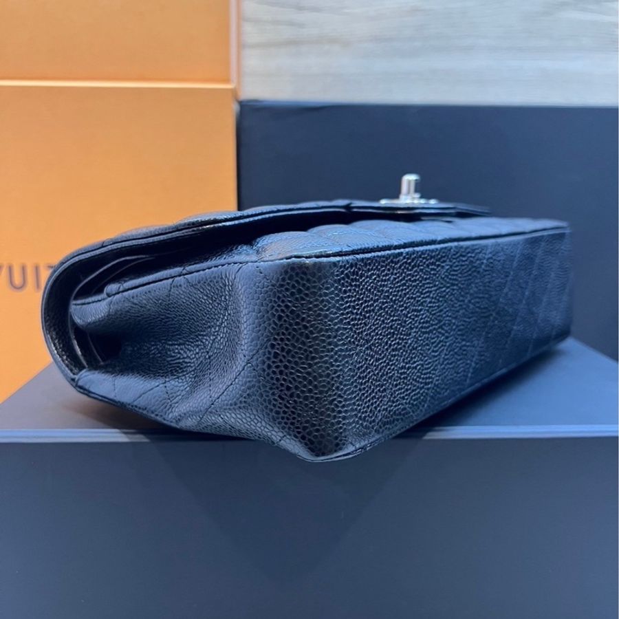 CHANEL CF25 黑銀 牛皮魚子醬紋 近全新-41