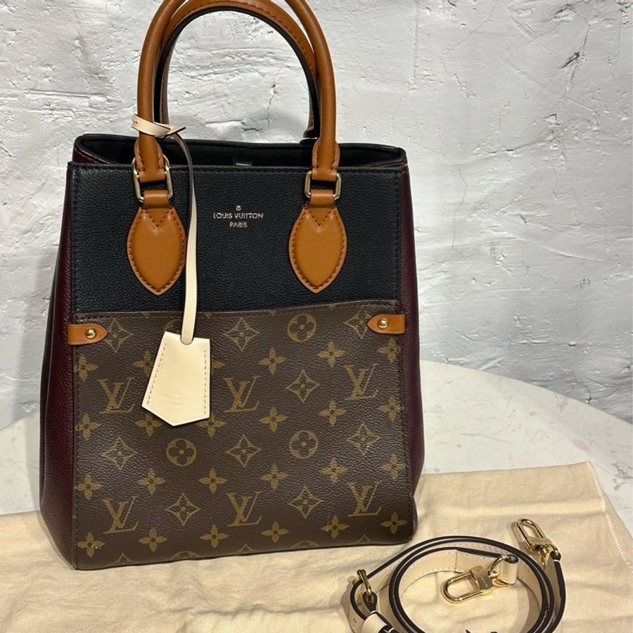 Louis Vuitton Monogram Canvas Calfskin Fold Tote MM 風琴包手提肩斜三用包-8