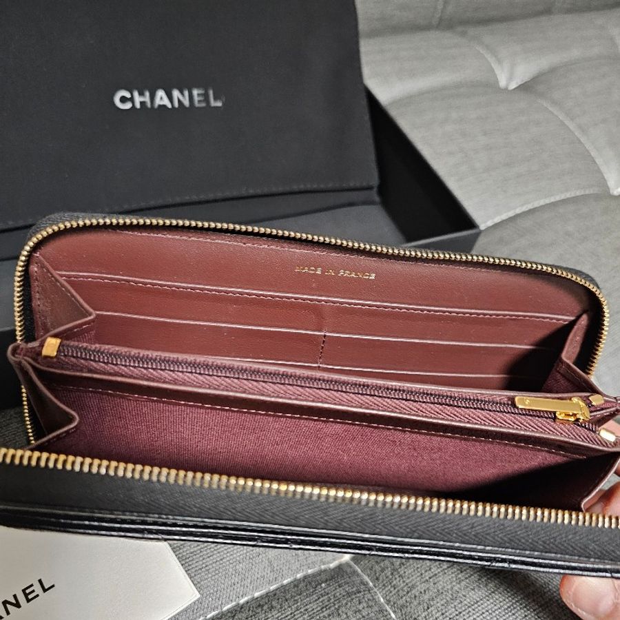 Chanel長夾*晶片款*(黑.荔枝皮)-4