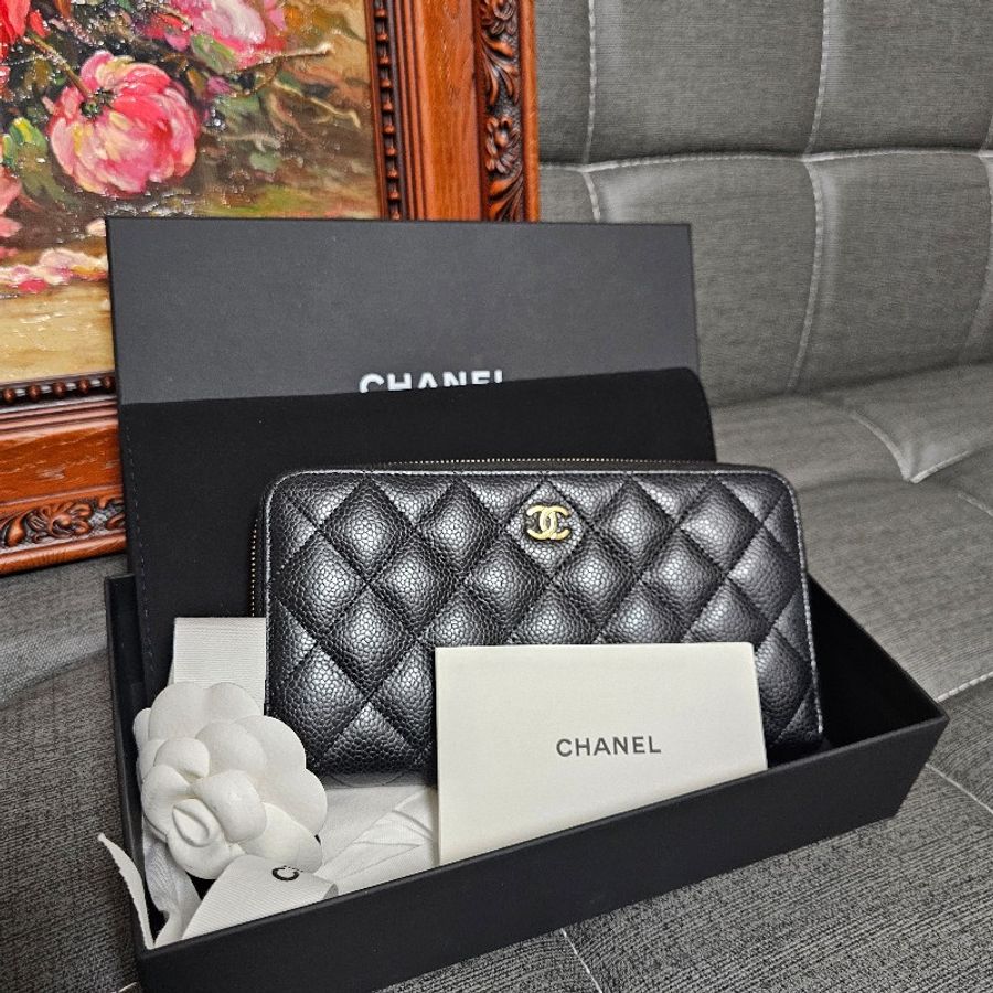 Chanel長夾*晶片款*(黑.荔枝皮)-7