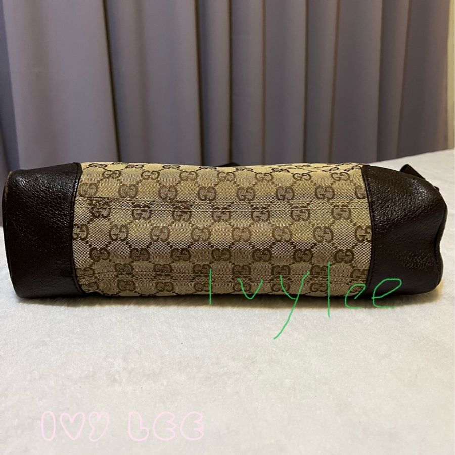 GUCCI 110054 經典款雙G緹花 斜背包 肩背包 書包(咖啡) 二手精品-2