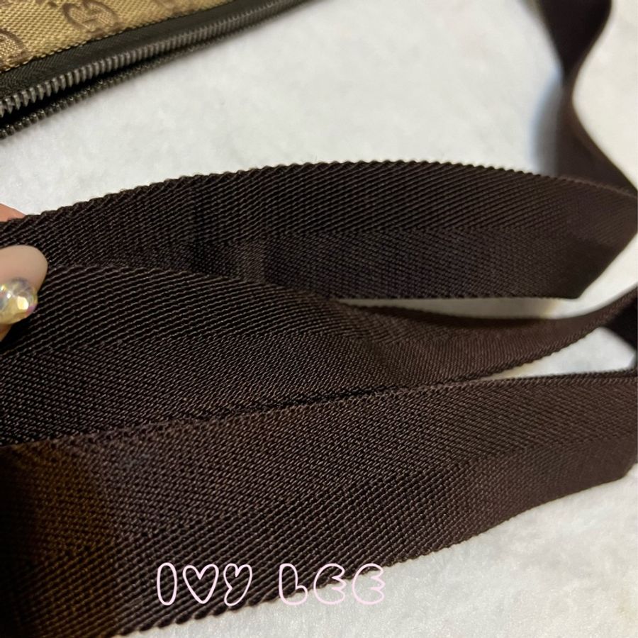 GUCCI 110054 經典款雙G緹花 斜背包 肩背包 書包(咖啡) 二手精品-7