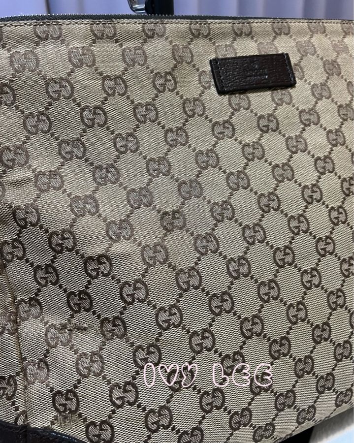 GUCCI 110054 經典款雙G緹花 斜背包 肩背包 書包(咖啡) 二手精品-19