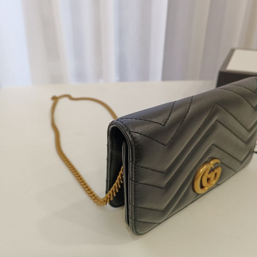 gucci黑色金鏈包-20