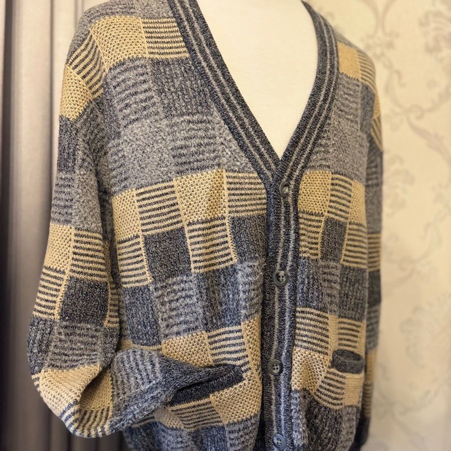 藏私·Collection_羊駝毛混開襟雙口袋古著毛衣日本製-4
