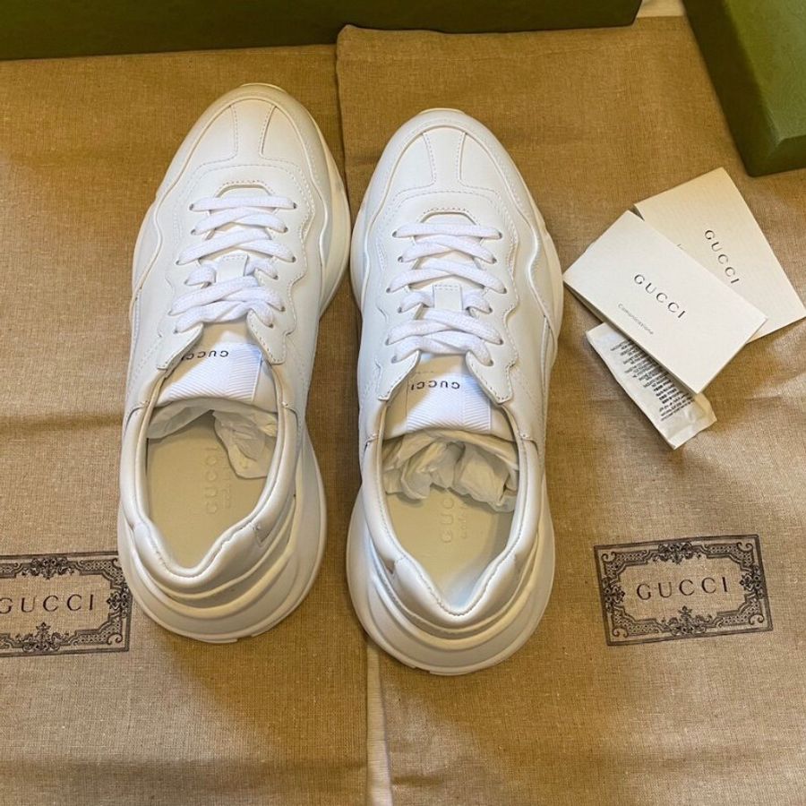 Gucci新款白色老爹鞋、後跟金色logo 超级百搭 最後35.5號-1