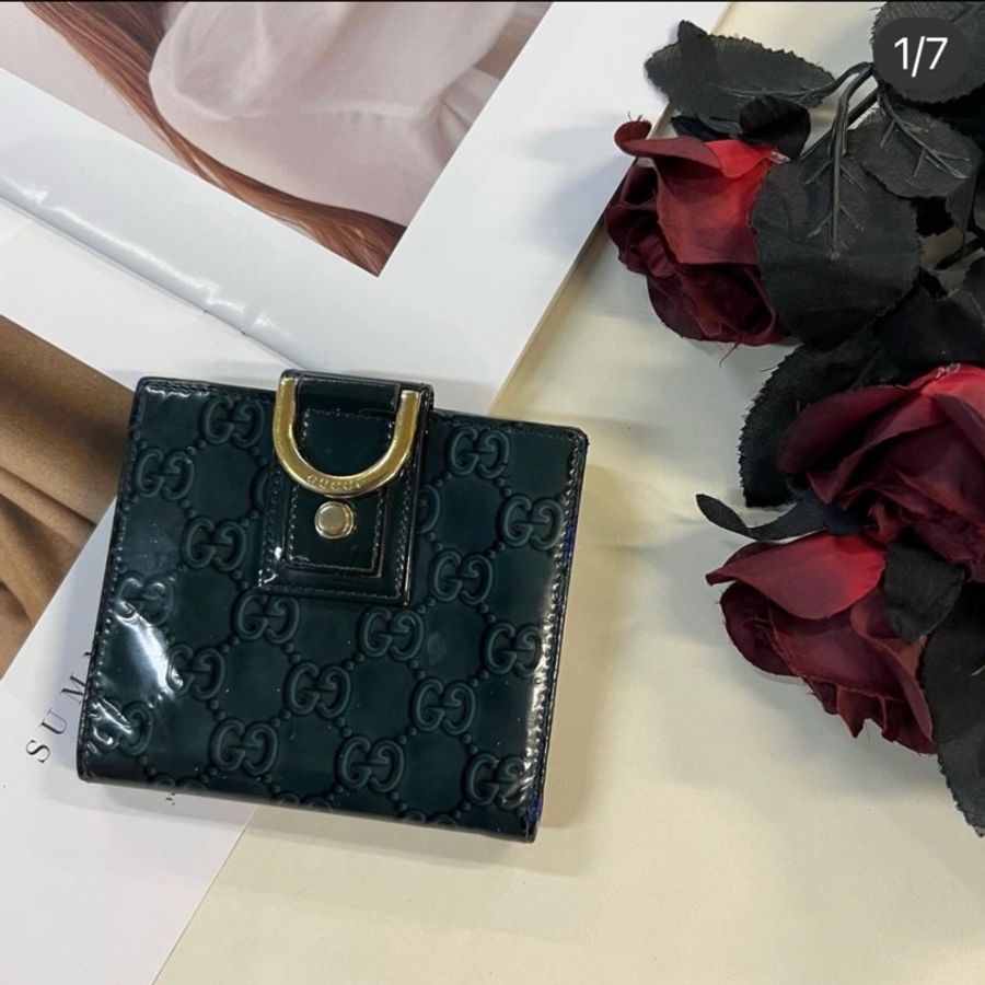 瑞奇二手精品 gucci 短夾 漆皮印花 美品-0