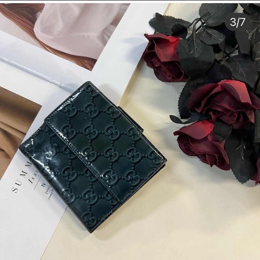 瑞奇二手精品 gucci 短夾 漆皮印花 美品-2