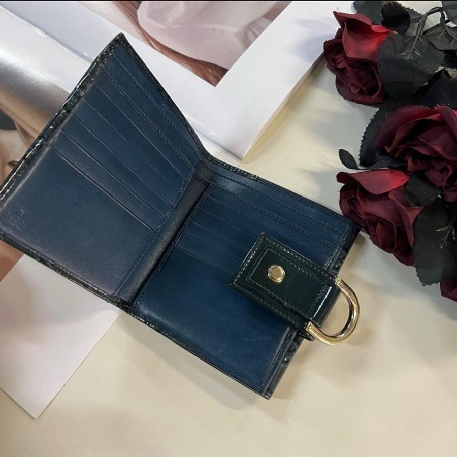 瑞奇二手精品 gucci 短夾 漆皮印花 美品-3