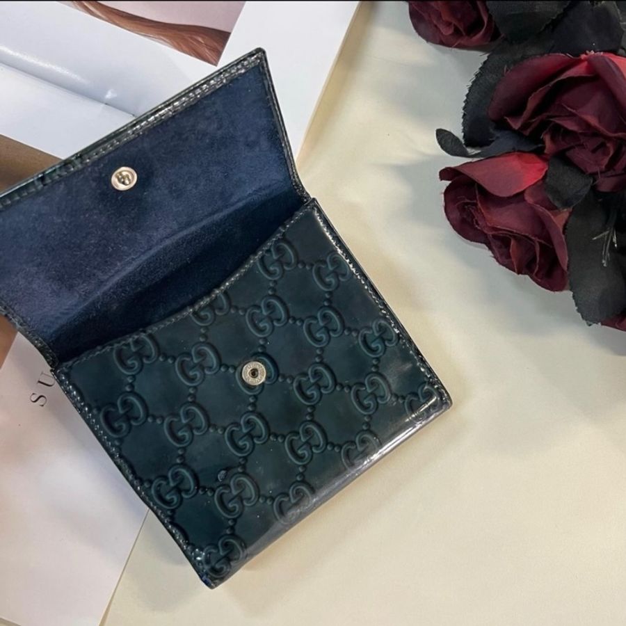 瑞奇二手精品 gucci 短夾 漆皮印花 美品-4