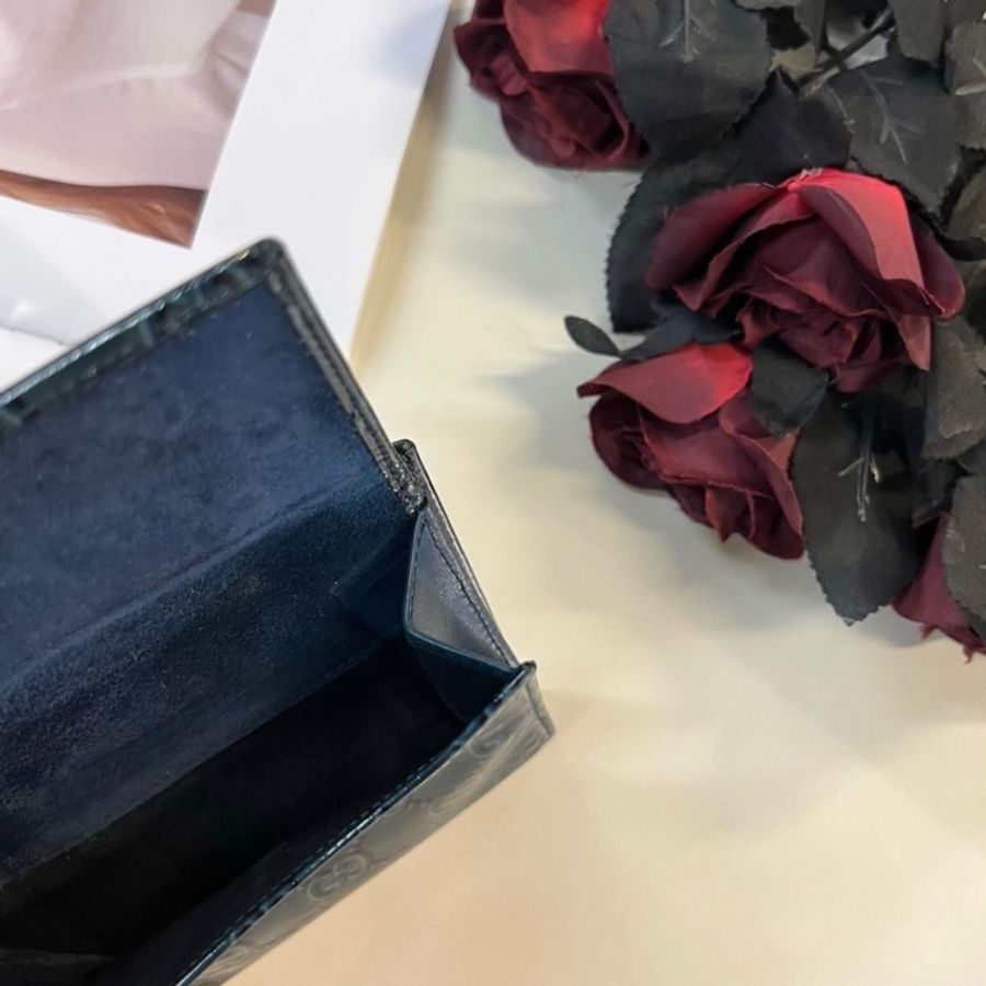 瑞奇二手精品 gucci 短夾 漆皮印花 美品-5