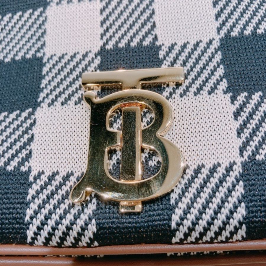 Burberry Lola Fabric 巴寶莉格子紋咖色 單肩/斜跨包-5