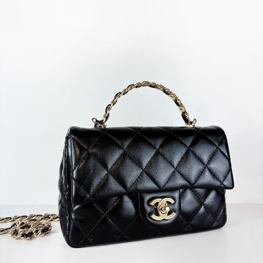 Chanel 23s Handle 經典黑金 晶片款-7