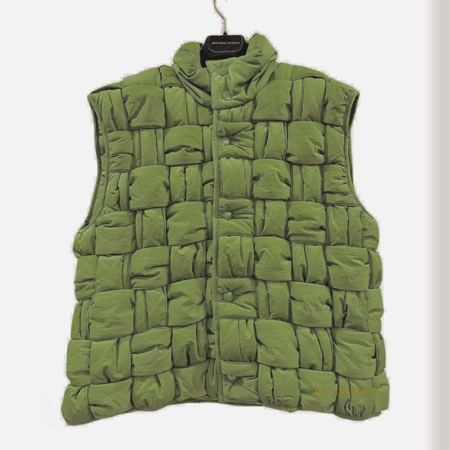 Padded Nylon Intreccio Gilet辣椒綠尼龍編織羽絨背心 尺寸S-0