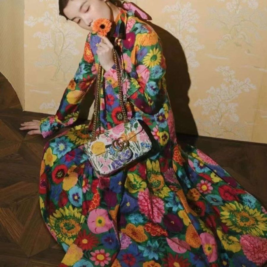 Gucci 桑蠶絲連身裙  36號 非常新-5