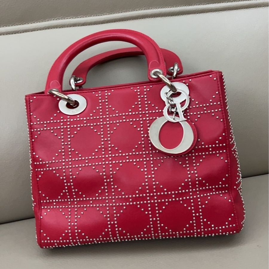 ［Vintage Dior］羊皮圓珠黛妃包_中款-0