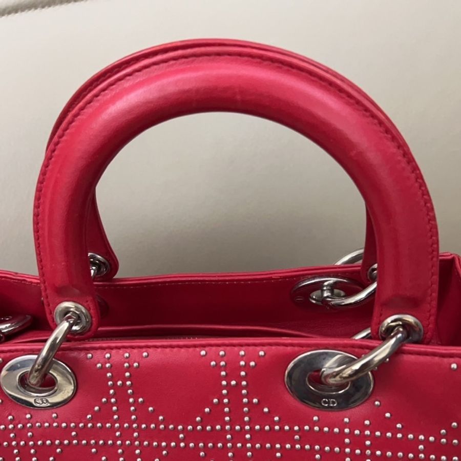 ［Vintage Dior］羊皮圓珠黛妃包_中款-3