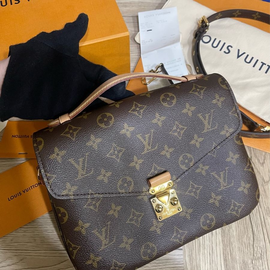 Lv經典老花郵差包(台灣專櫃購入配件齊全)-5