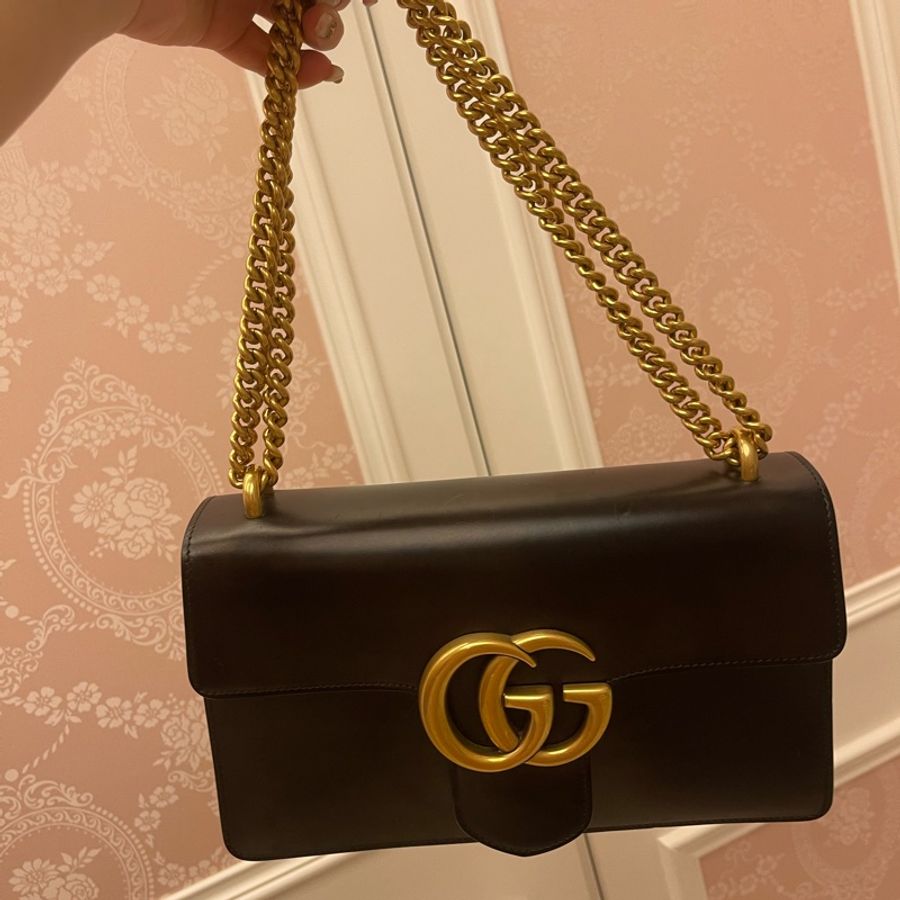 Gucci牛皮側肩兩用包-0