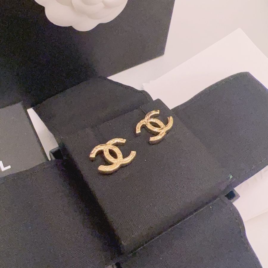經典款 CHANEL 雙C 復古金扣 耳環 耳釘-2