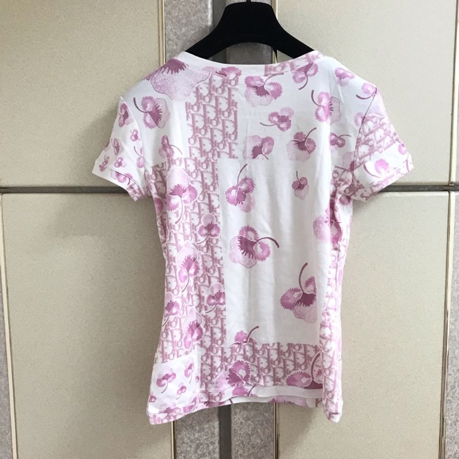 38)Christian Dior 正品粉白色棉質上衣 40號 M-L可穿-1