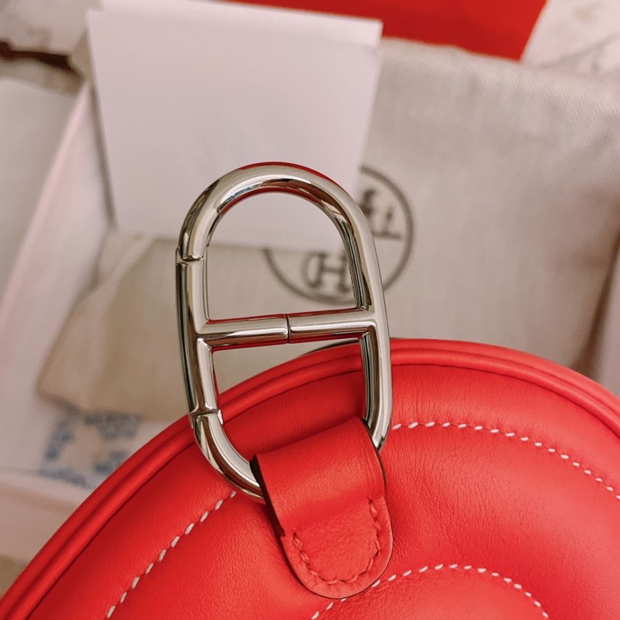 (🎉已售)閒置新品大全配✨ Hermès 豬鼻子 in the loop多用途豬鼻腰包胸包跨包斜背肩背五用~玫瑰粉德克薩斯粉-10