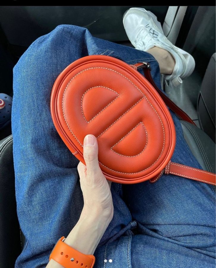 (🎉已售)閒置新品大全配✨ Hermès 豬鼻子 in the loop多用途豬鼻腰包胸包跨包斜背肩背五用~玫瑰粉德克薩斯粉-16