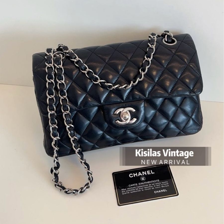 CHANEL Lambskin CF23 羊皮銀扣-0