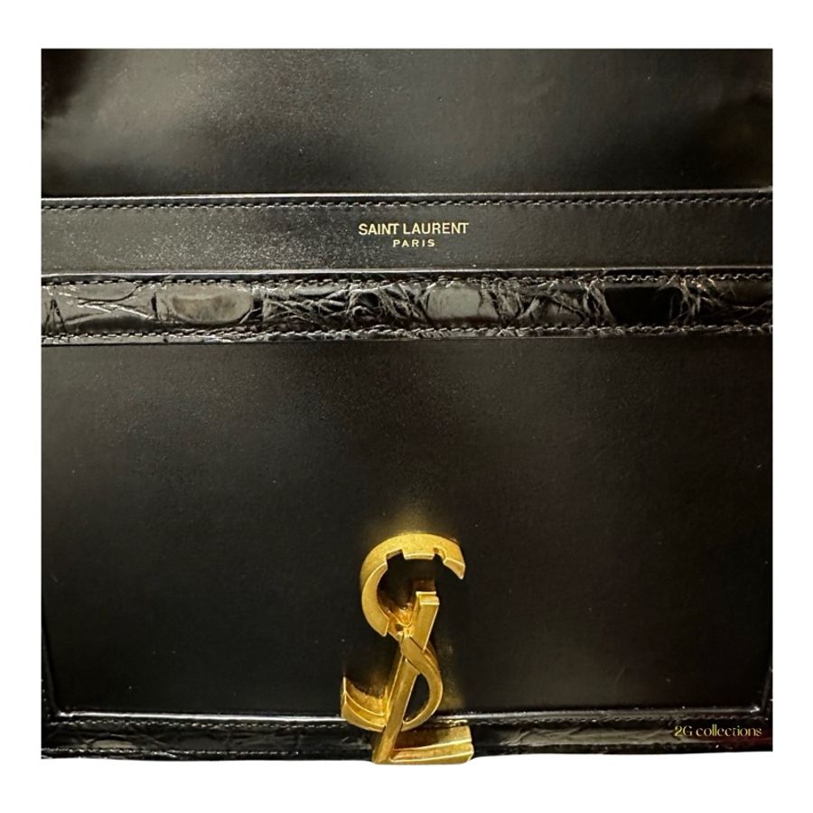 【YSL】 Saint Laurent 經典Cassandra 鱷魚皮+光面牛皮肩背包-9