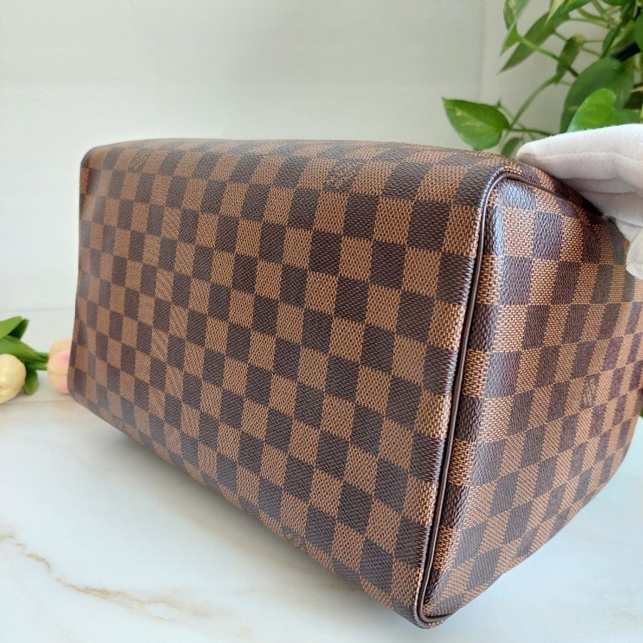 LV N41364 🎀現品實拍🎀 SPEEDY30 棋盤格紋波士頓包~二手約9.3成新-21
