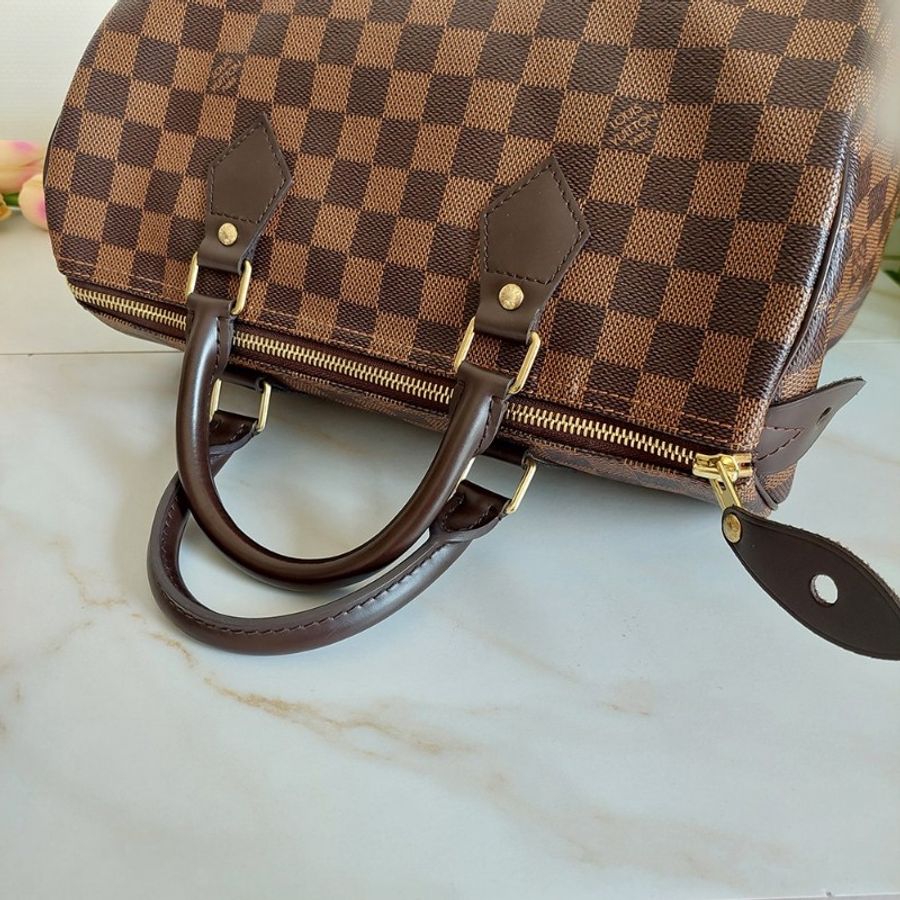 LV N41364 🎀現品實拍🎀 SPEEDY30 棋盤格紋波士頓包~二手約9.3成新-22