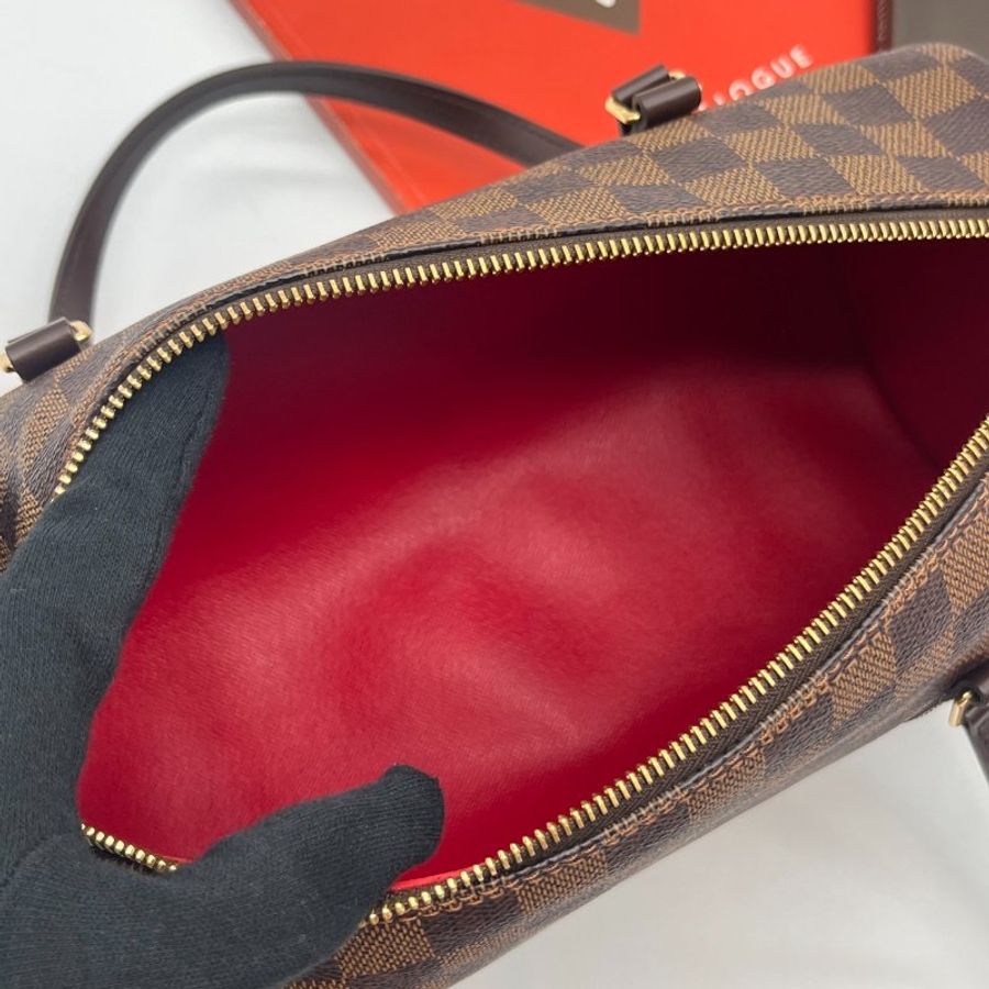 Louis Vuitton LV 咖啡色棋盤格 圓筒手提包-5
