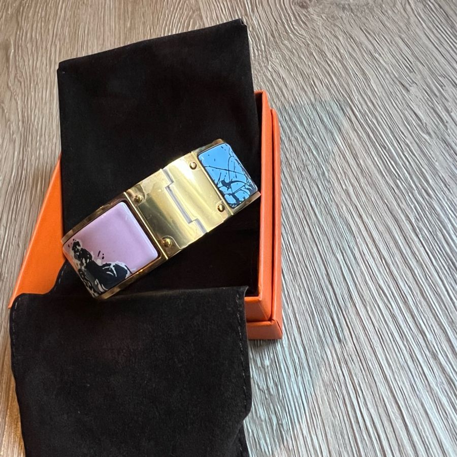 瑞奇二手精品 hermes 手鐲 全新 手環 珐瑯-2
