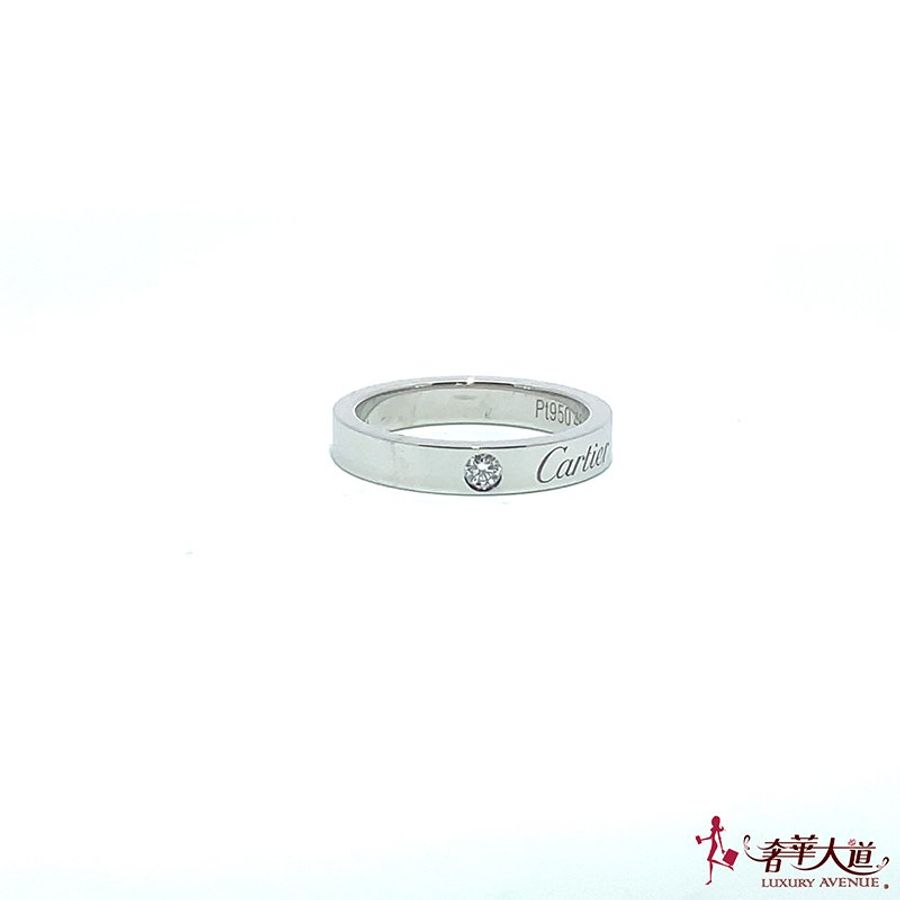 CARTIER C DE 0.03CT 鉑金婚戒 3MM B4051346#46-0