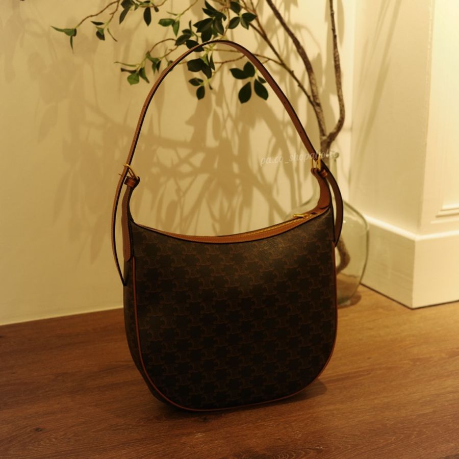 Celine  Heloise Cuir Triomphe Bag Hobo老花肩背包-0
