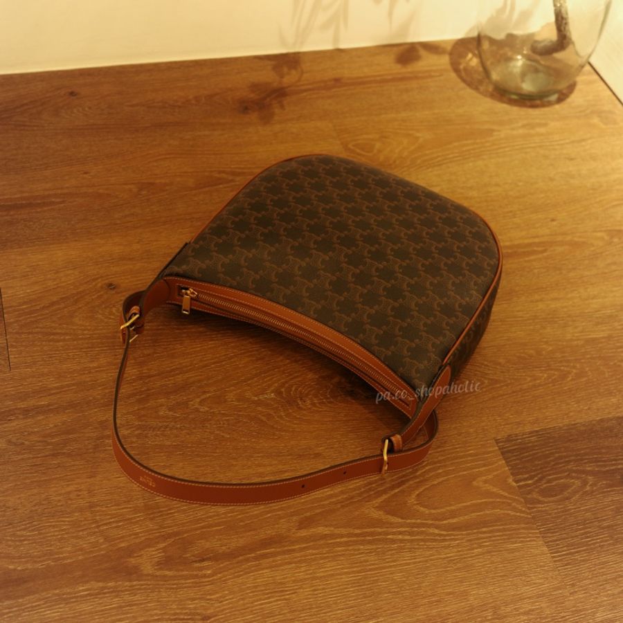 Celine  Heloise Cuir Triomphe Bag Hobo老花肩背包-1