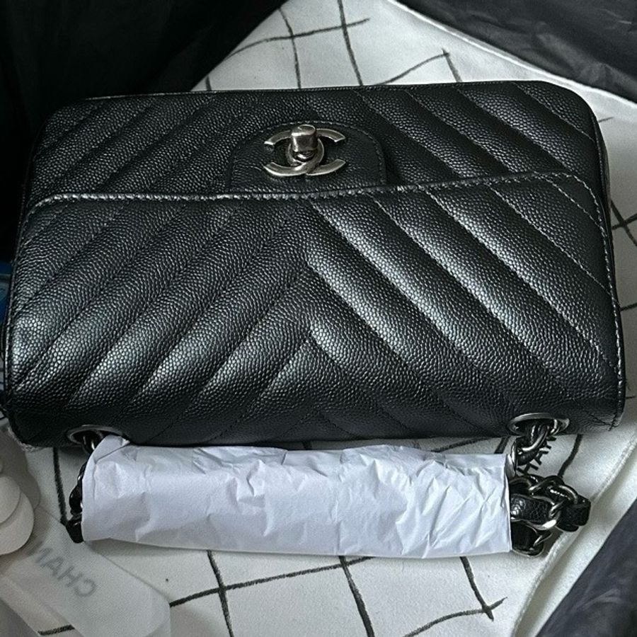 Chanel Caviar 20cm v收復古銀扣-6