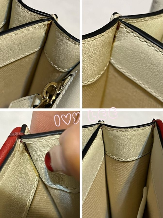 VALENTINO garavani uptown shoulder bag 拼接紅藍 白底 鏈包 手提 斜背 二手精品-30