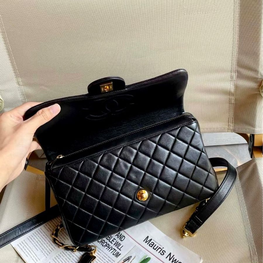 高稀 Chanel Vintage CF後背雙肩包 有標-5