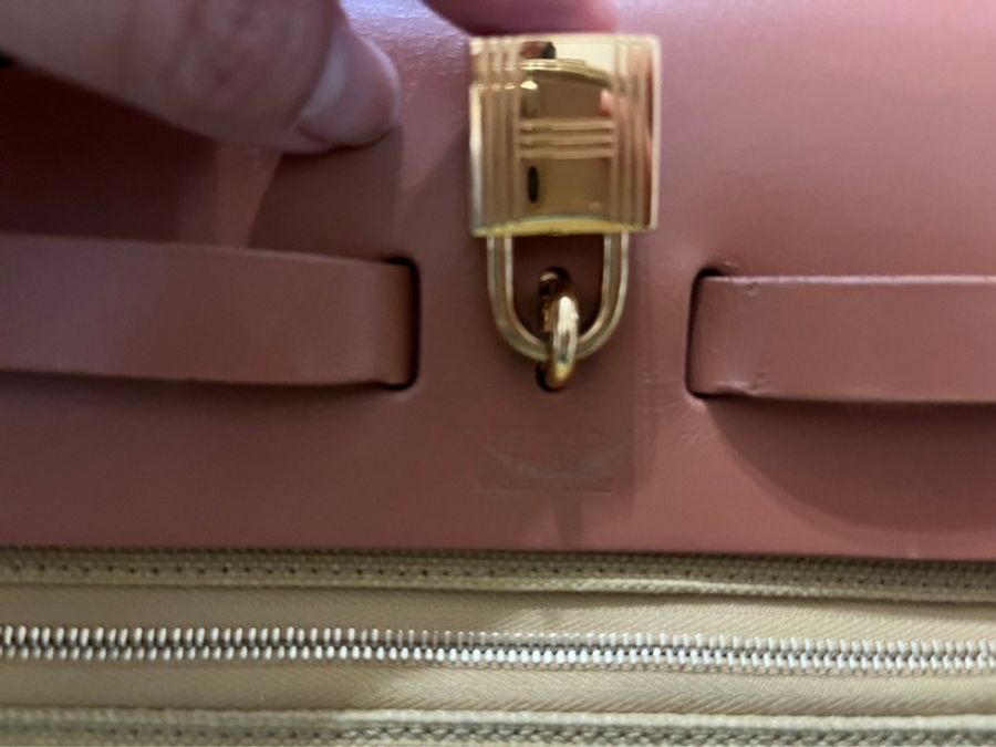 Hermes愛馬仕harbag31 帆布兩用包/金釦-5