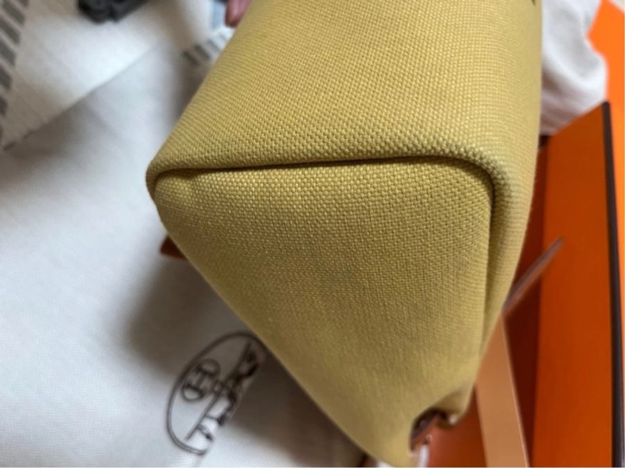 Hermes愛馬仕harbag31 帆布兩用包/金釦-9