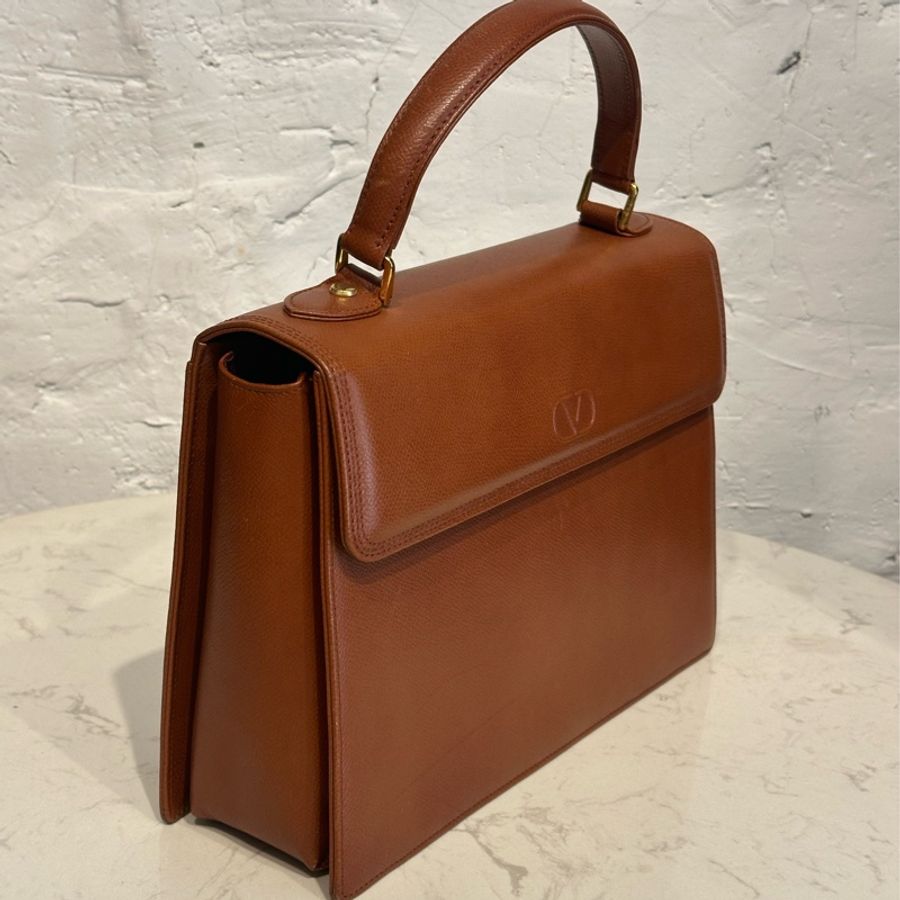 Valentino Vintage 焦糖色手提包-2