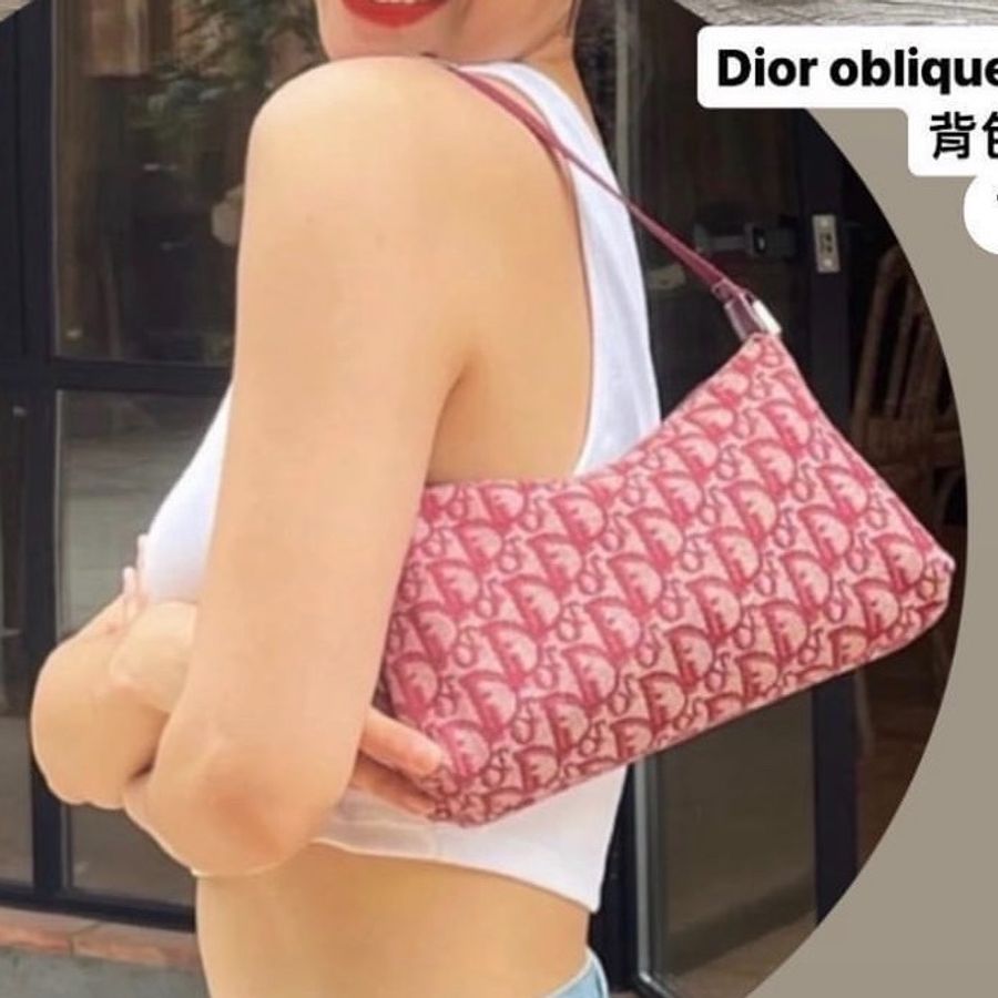 瑞奇二手精品 Dior oblique 滿版 老花 晚宴包 附鍊 鍊包-0
