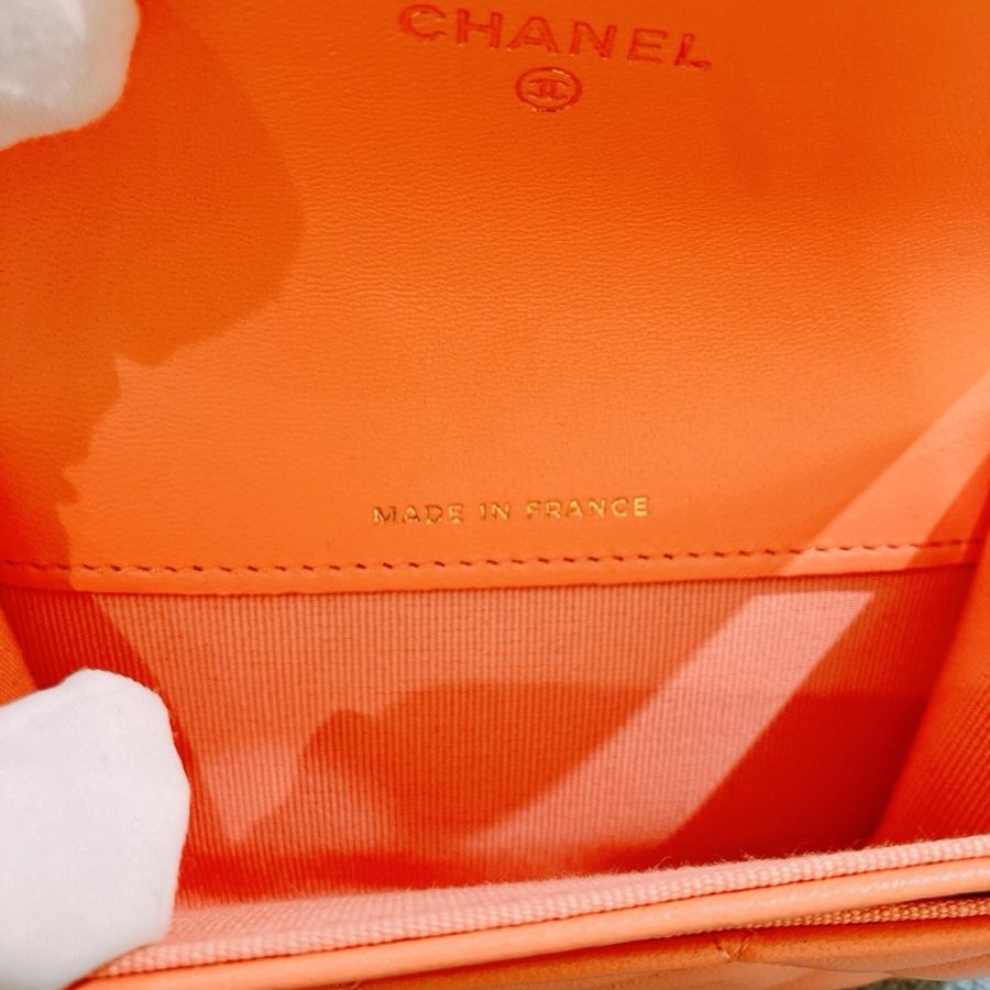 Chanel Flap Card Holder 香奈兒珊瑚粉紅羊皮卡包-18