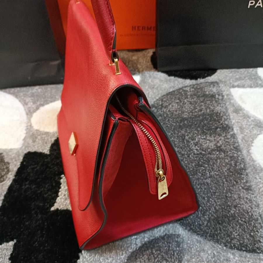 CELINE 紅色手提包 鞦韆包-3