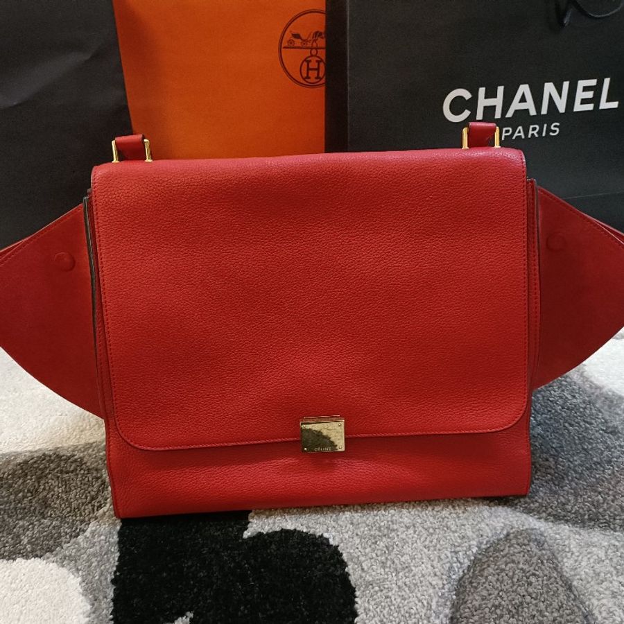 CELINE 紅色手提包 鞦韆包-9