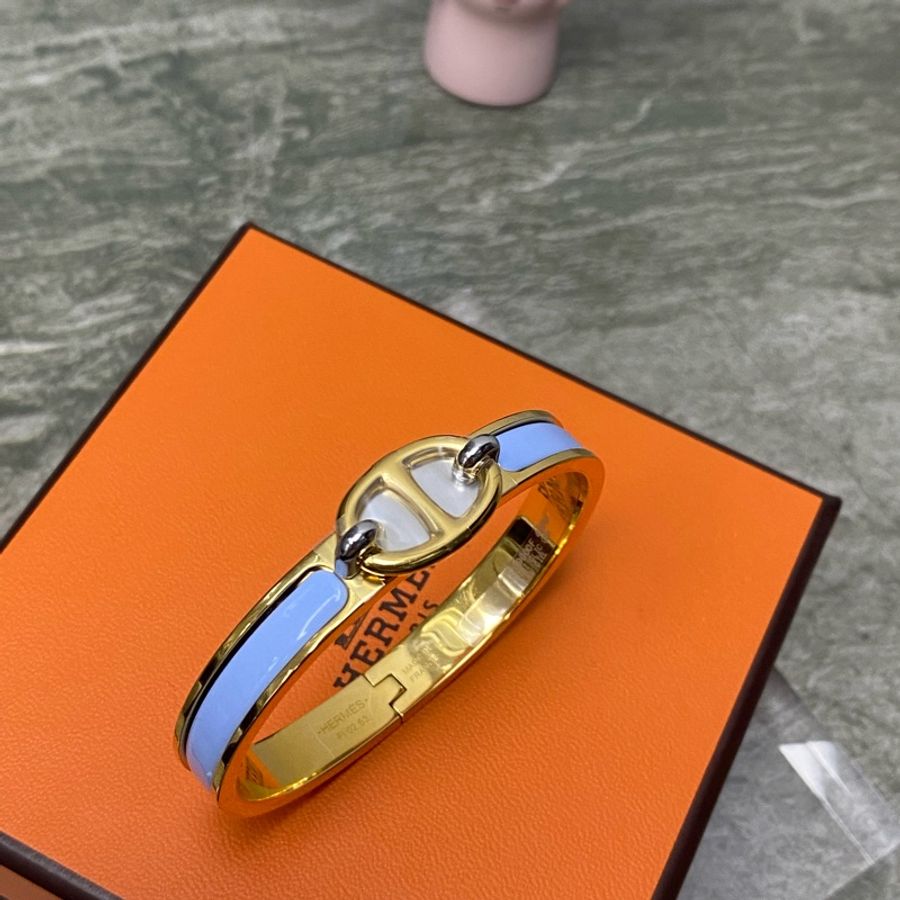 Hermes 手鐲 豬鼻扣 天空藍 pm sizes-1