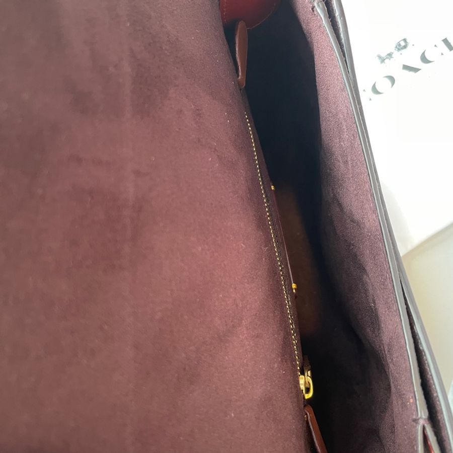 Coach Beat Saddle 磚紅翻蓋馬鞍包-11