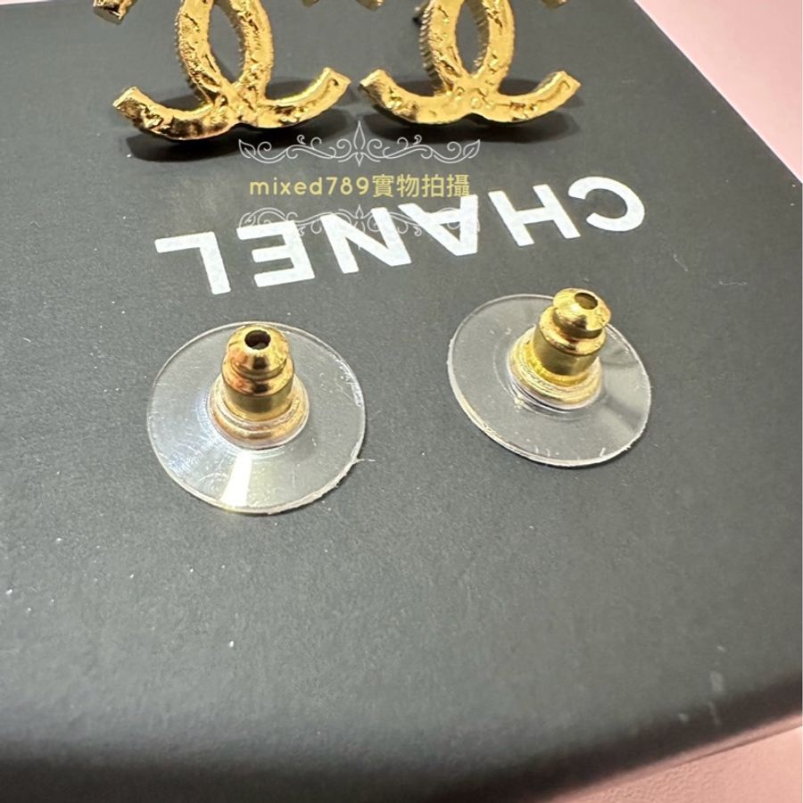 Chanel 復古 刻紋 經典雙C 耳環-7