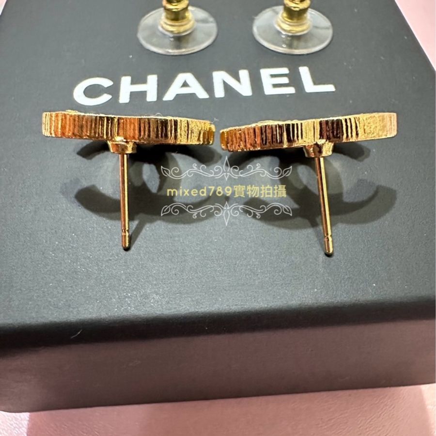 Chanel 復古 刻紋 經典雙C 耳環-8